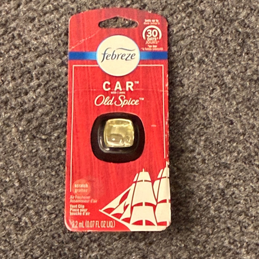 Febreze Car Air Freshener Vent Clip Old Spice Scent 2.2mL 0.07 fl oz NEW